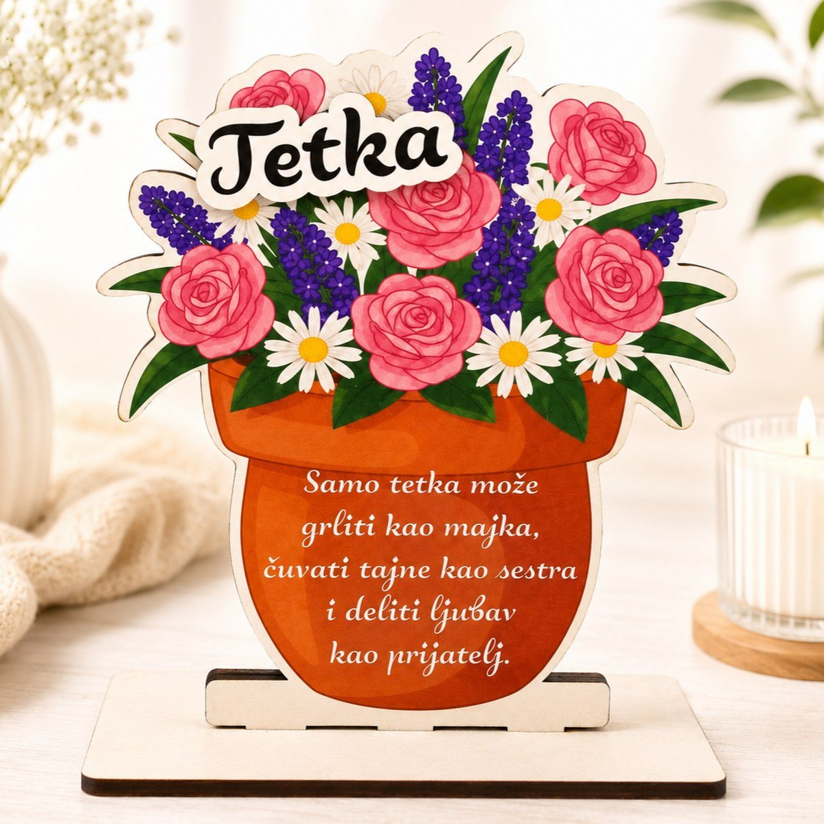 Drveni ukrasni stalak – Tetka – prikaz proizvoda